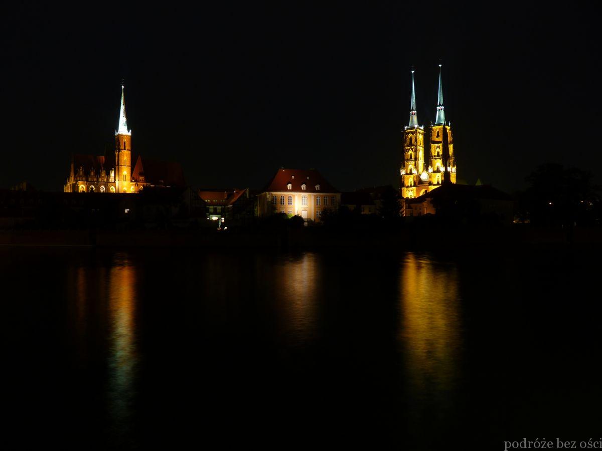 Panorama Ostrowa Tumskiego nocą, Wrocław