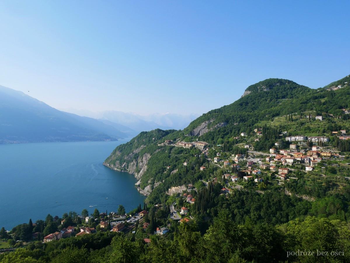 Panorama jeziora como Lago di Como, Lago Lario, Włochy, Italia,