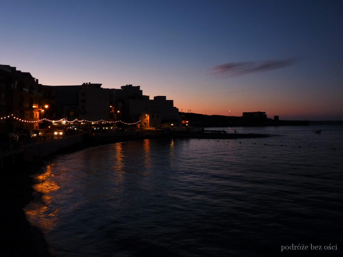 Marsalforn nocą by night, Wyspa Gozo, Malta Island (4) Għawdex