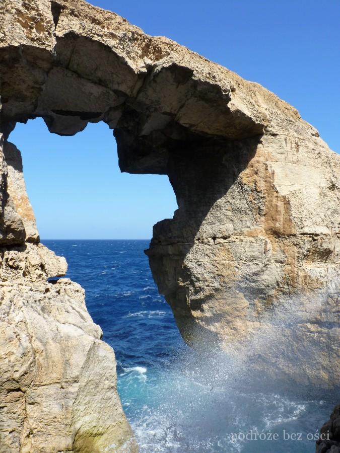 Okno Wied il-Mielah, Wied il-Mielaħ Window, wyspa Gozo, Malta Island (3) Għawdex