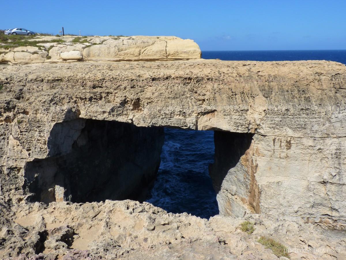 Okno Wied il-Mielah, Wied il-Mielaħ Window, wyspa Gozo, Malta Island (3) Għawdex