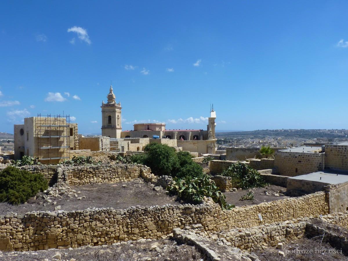 widok, panorama, wyspa Gozo, Malta island, z cytadeli (2) Għawdex