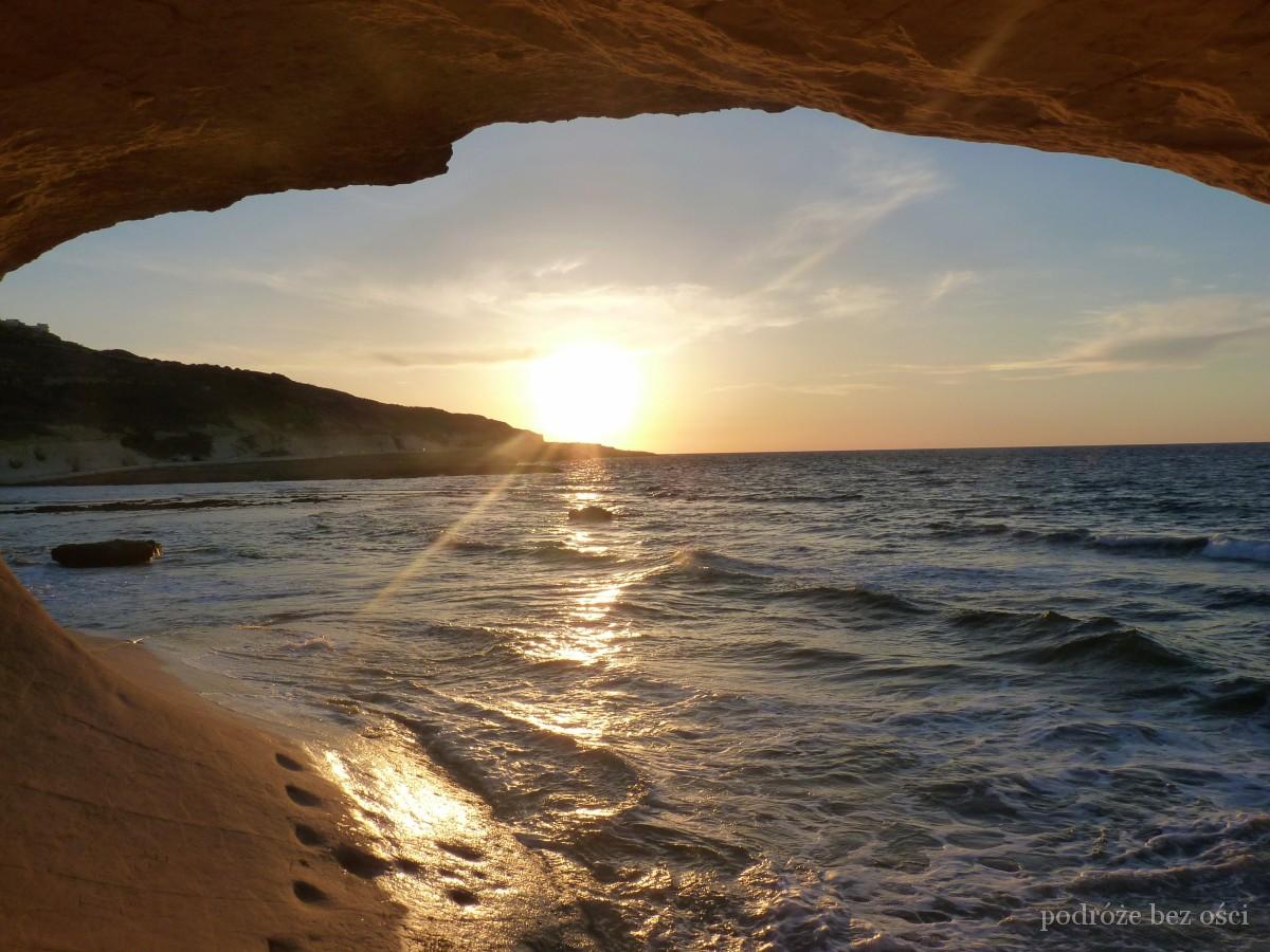 zachód słońca zatoka Xwejni, Bay, sunset, wyspa gozo, malta island Għawdex