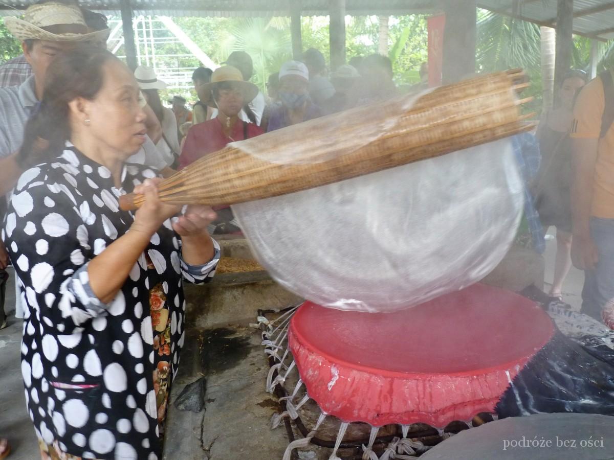 Fabryka makaronu ryżowego, Wycieczka do delty Mekongu, Wietnam
