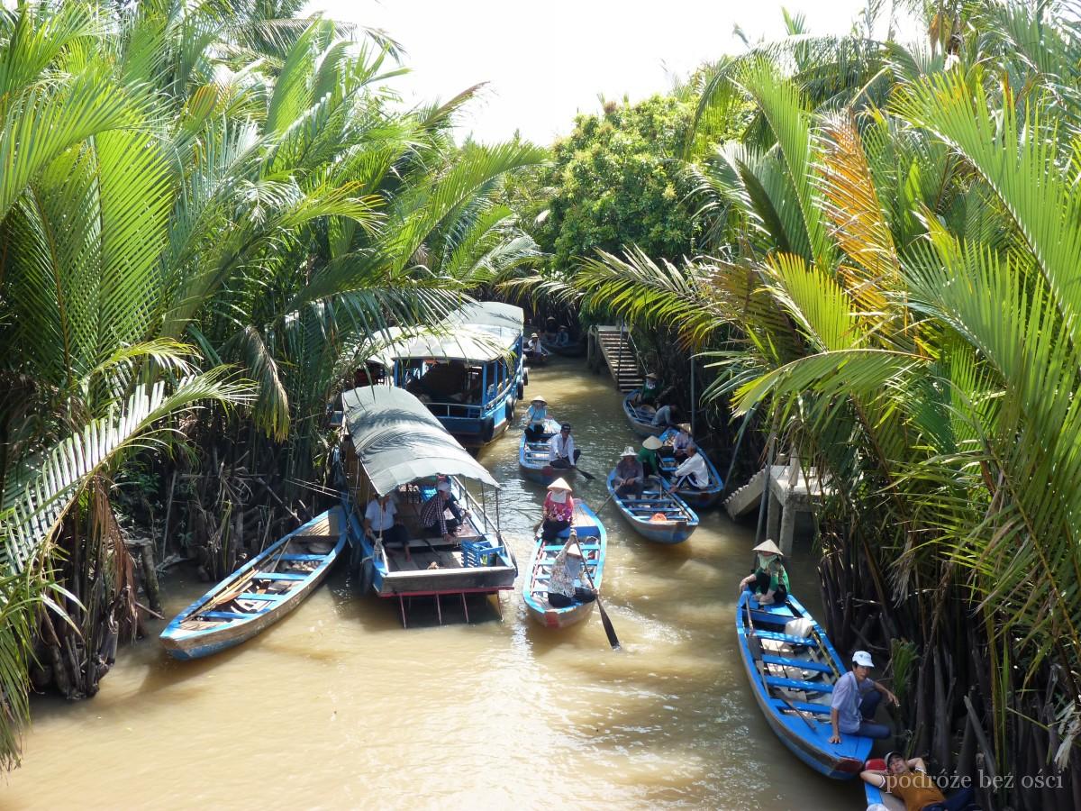 Spływ łódkami po delcie Mekongu, Wietnam