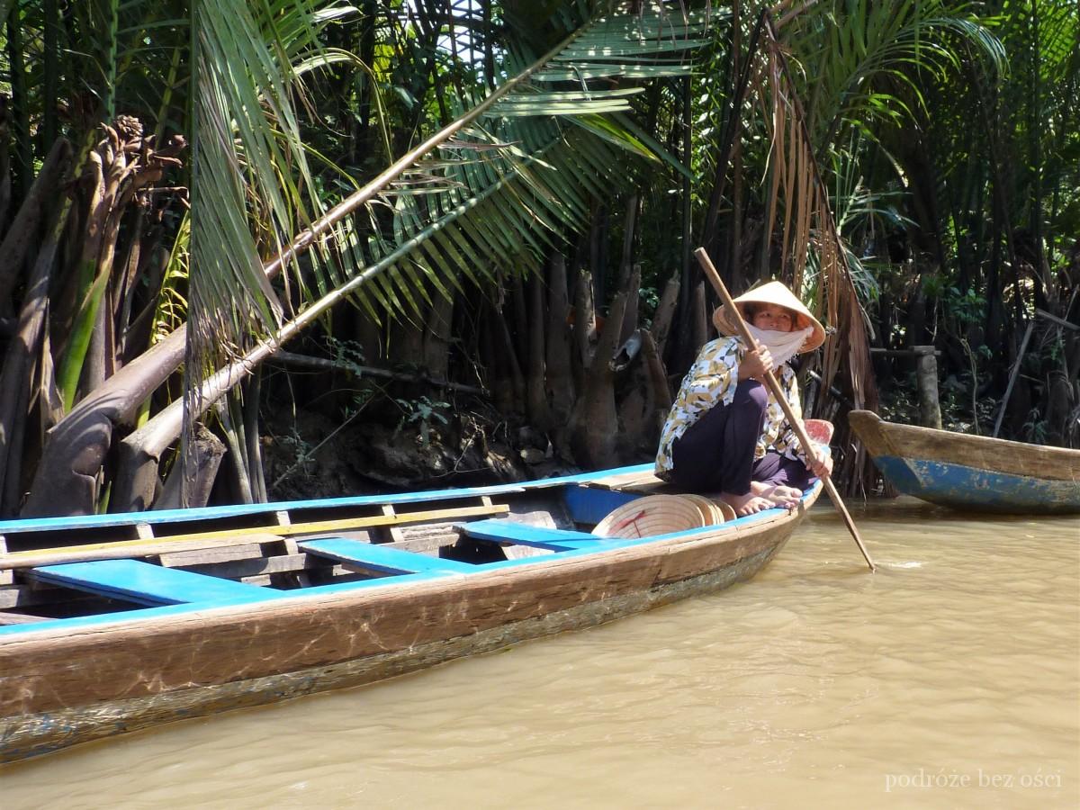 Spływ łódkami po delcie Mekongu, Wietnam